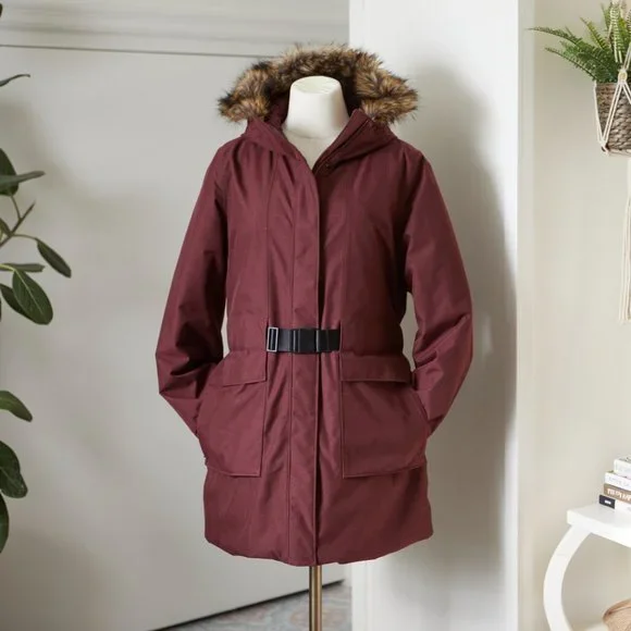 The North Face Women's Arctic Winter Parka | Red-Brown Micro Herringbone - Picture 10 of 14